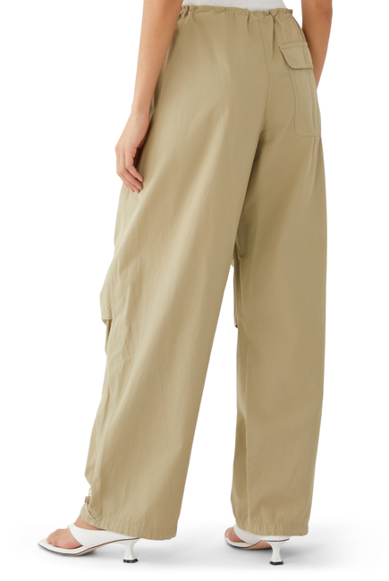 Wide-Leg Cotton Drawstring Trousers
